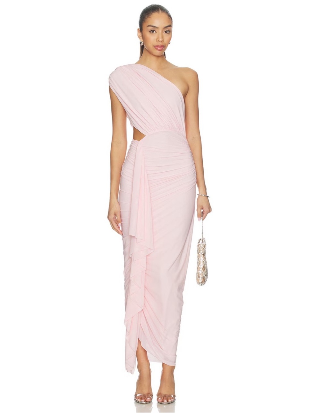 Revolve Superdown Juliet Midi Dress in Baby Pink